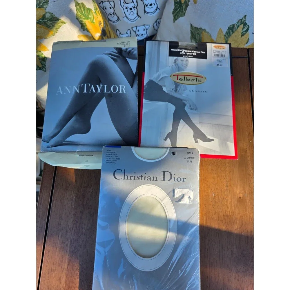 Vintage Designer Hosiery Lot Christian Dior Ann Taylor Talbots New Sealed Size M